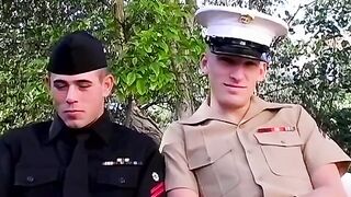 Marine officer fucks cute private in nature