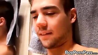 Big dick twink Zack Randall jerking if off in the bathroom