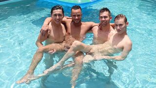 College Boys Having Fun In The Pool Then Fucking