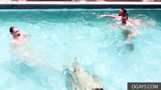 College Boys Having Fun In The Pool Then Fucking