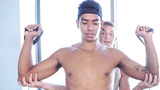 Workout Buddies Play With Sweaty Cocks