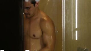 Bait Str8 guy Ollie shower fucked by gay friend