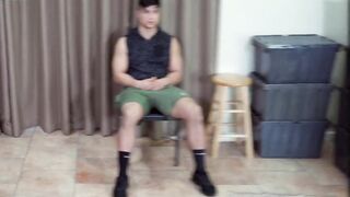 Straight Latino Muscleboy Spanked OTK for the First Time