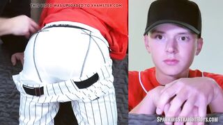 18 Year Old Straight Boy Spanked in a Baseball Uniform