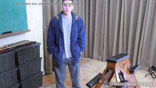 Teen Straight Boy Strapped to a Spanking Bench