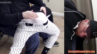 Eric Spanked in Baseball Gear