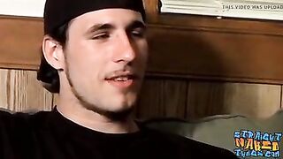 Straight amateur thugs Chain and Aaron join to wank dicks