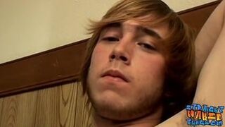 Emo thug Liam strokes straight cock and solo cumshot