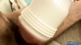 Straight thug wanking solo with fleshlight before cumshot