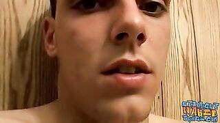 Fit straight amateur Alexx masturbates his throbbing cock