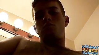 Hairy amateur straightie Bryce Corbin jacking off for cum