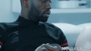 Bearded stud Taye Scott anal drilled during interracial fuck