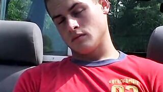 Young chain smoker Jeremiah Johnson and his buddies jerk off