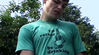 Young chain smoker Jeremiah Johnson and his buddies jerk off