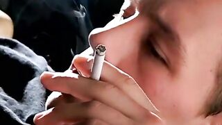 Chain smoking homosexual Jony passionately masturbates solo