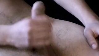 Uncut young Knut lights cigarette and solo masturbation