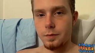 Straight twink Billy fucks pocket pussy before cumming solo