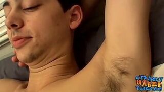 Straight Noah wanking young cock for ejaculation