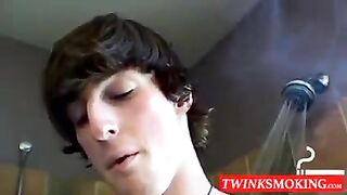 Young smoking twinks dildo fucking and blasting out cum