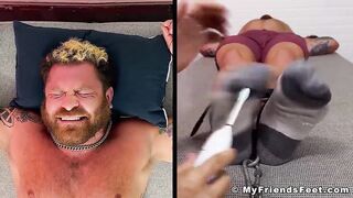 Handsome Riley Mitchel tickle tormented on feet and cock