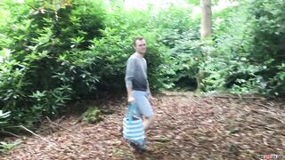 Amateur Gay Twink Miller Larkin Rides His Dildo In The Woods