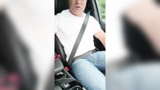 I'm Driving Naked in a Car on the Highway and I'm Jerking off Until I Cum