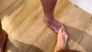 I Jerk My Straight Friend's Italian Cock and Help Him Cum on My Feet