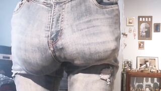 Jeans Bulge with Leather Chaps