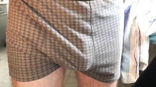 Unzip soft thick dick to masturbate and show off