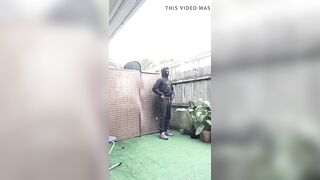 Caught Step Dad Shooting A Huge Load Of Piss Outside