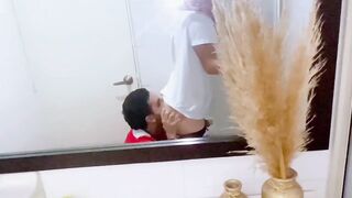 Cruising Straight Footballer Fucks Young Gay in Bathroom Starts with Condom and Then Takes off the Condom Creampie