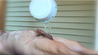 guy gets hard getting a body scrub