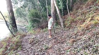 Skinny with a Big Dick Eating a Stranger in the Woods