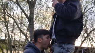 Gay Boys Smoke, Wank, Kiss and Suck Dick Outdoors