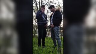 Gay Boys Smoke, Wank, Kiss and Suck Dick Outdoors