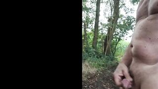 Grandpa Daddy Exhibitionis Risky Cruising Public Outdoor Woods Cumshot Sexshow Almost Caught