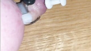 Nipple and anal torment with thumbtacks