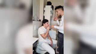 Gay Fun in the Bathroom: Part 1 - Cum in My Boy's Mouth