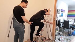 Gay Bare Fuck - Emptying My Balls in My Bitch, After Sketch the Walls