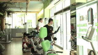 Sexy gym buddies decide to have a hot anal fuck