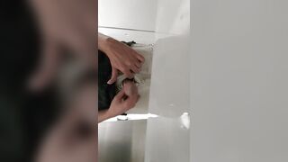 Pissing and Stroking at a Urinal