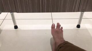 Public Toilet - Testing to See if the Guy in the Stall Next to Me Is Keen to Play - Manlyfoot