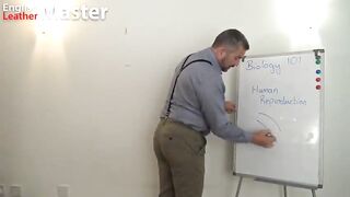 Teacher Gives Biology Lesson with Uncircumcised Penis and JOI