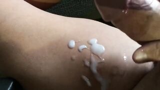 Shooting a Big Creamy Load on My Thigh