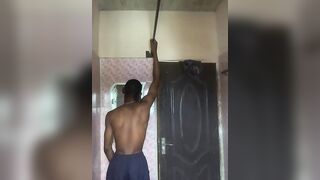 Wet hot body Nigerian soap shower pee video