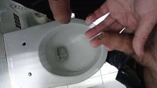 Extreme , public toilet , pissed on a femboy dick!