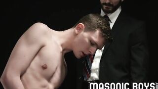 3 suited DILFs use & raw fuck cute twink boy