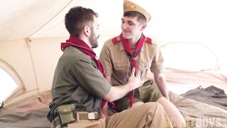 Cute smooth scout boy barebacked by horny DILF