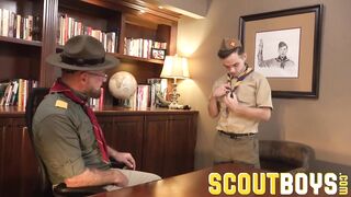 young smooth boy scout gets sucked and jerked by dilf