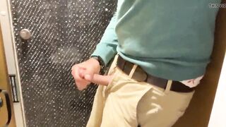 Train Station Toilet Jerk-off and Cumming - full length!